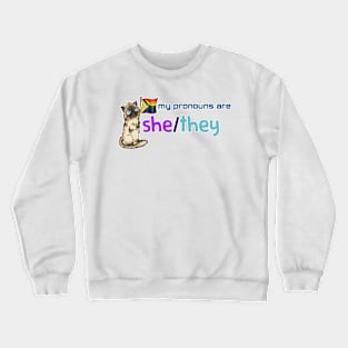 My Pronouns with Chocolate (She/They) Crewneck Sweatshirt